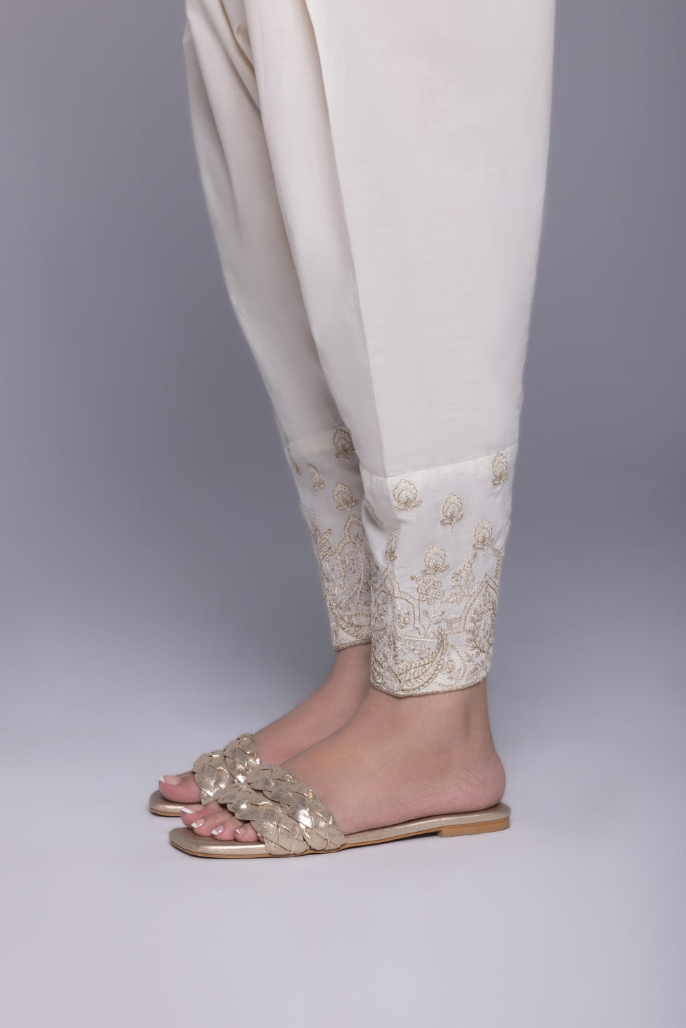 Embroidered Cambric Shalwar