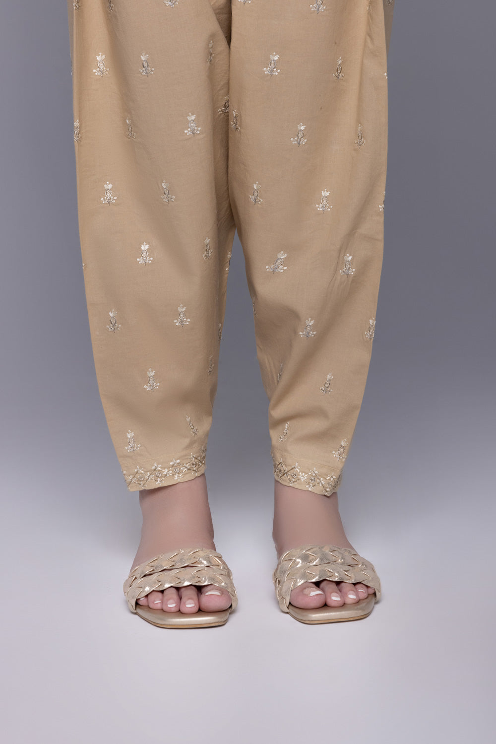 Embroidered Cambric Shalwar