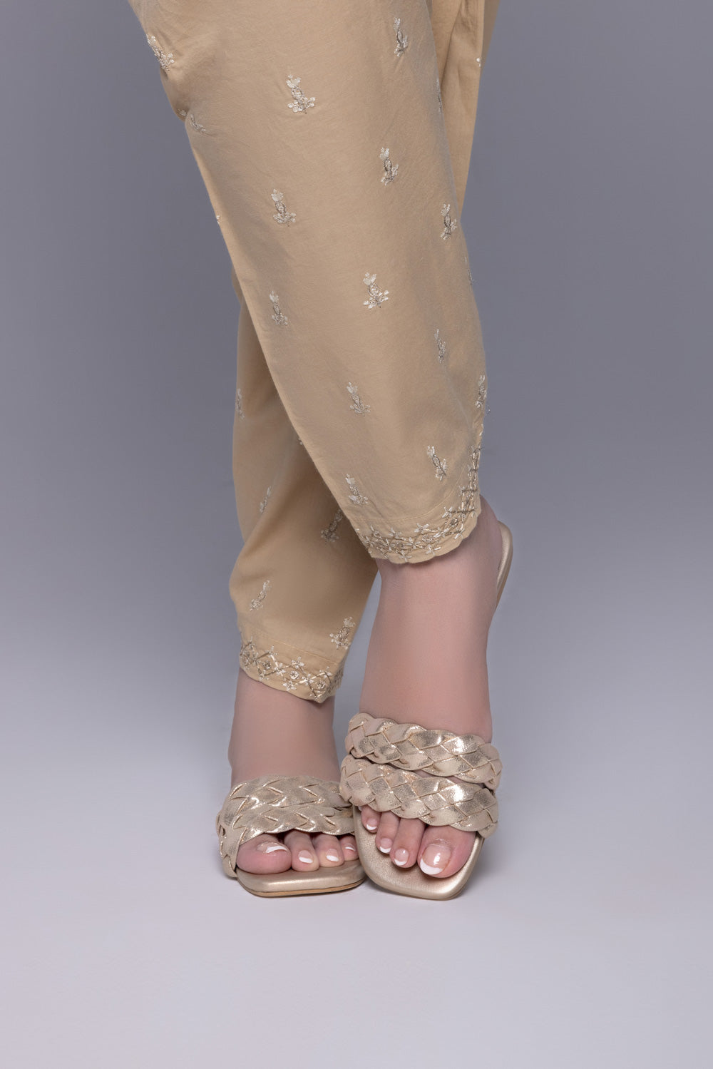 Embroidered Cambric Shalwar