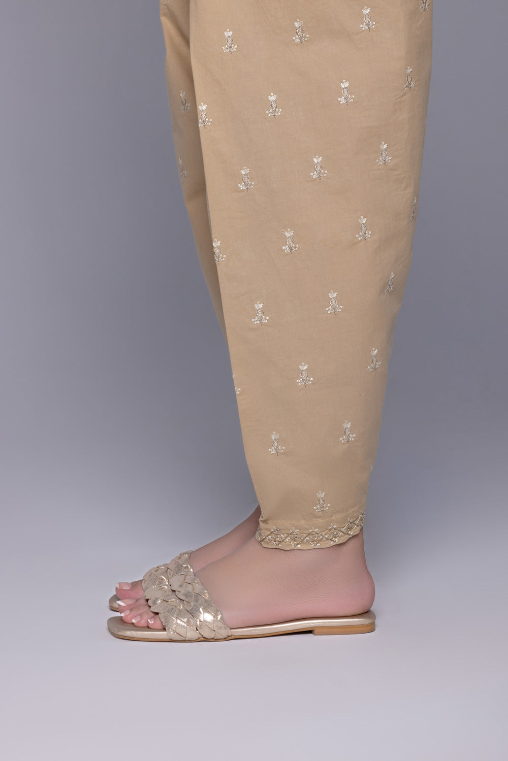 Embroidered Cambric Shalwar
