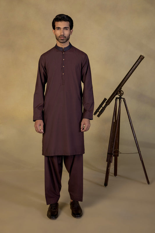 Embroidered Wash & Wear Suit