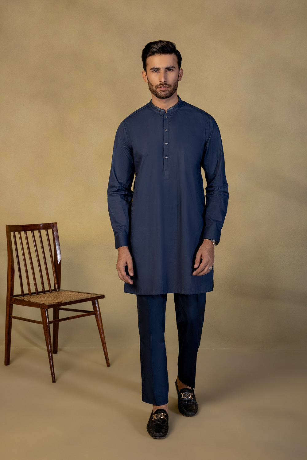 Embroidered Cotton Suit