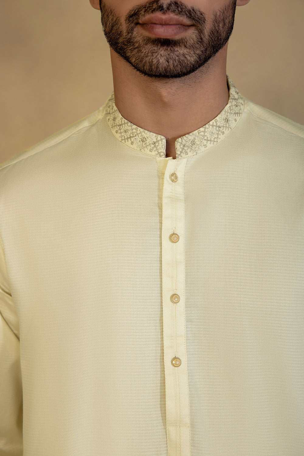 Embroidered Cotton Dobby Suit