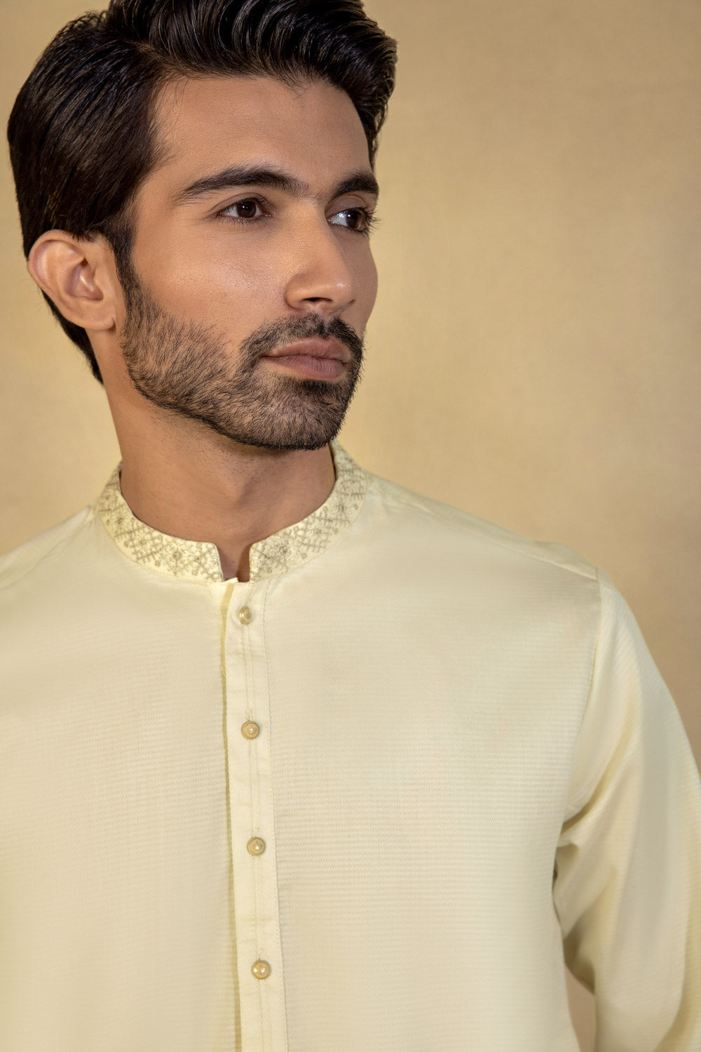 Embroidered Cotton Dobby Suit