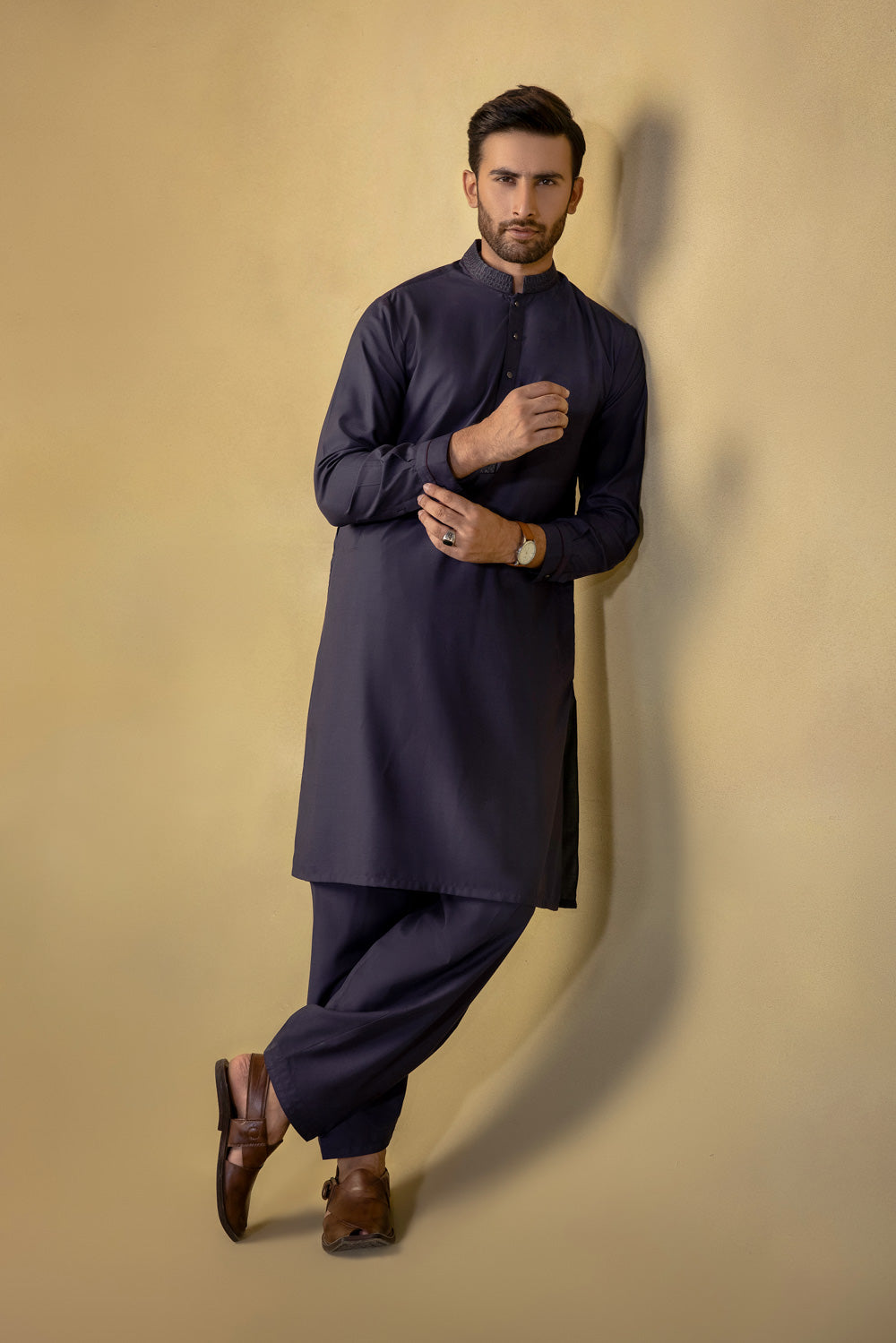 Embroidered Wash & Wear Suit