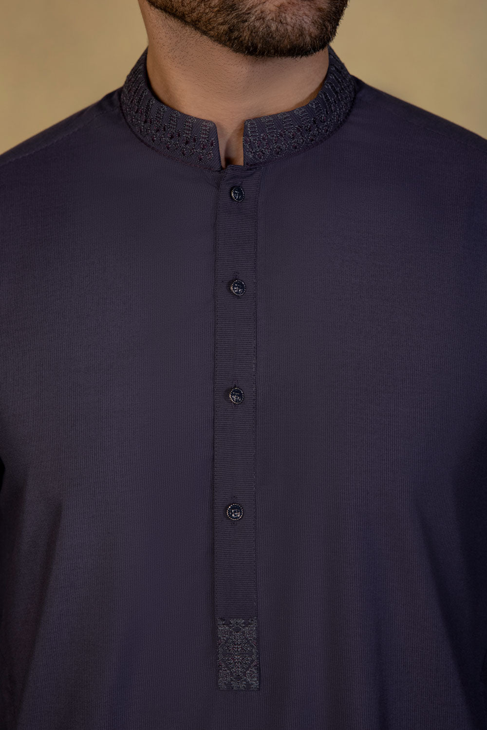 Embroidered Wash & Wear Suit