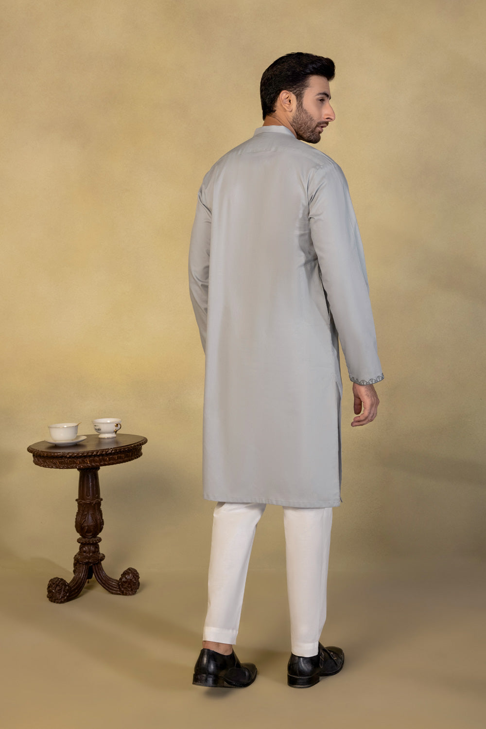 Embroidered Herringbone Kurta