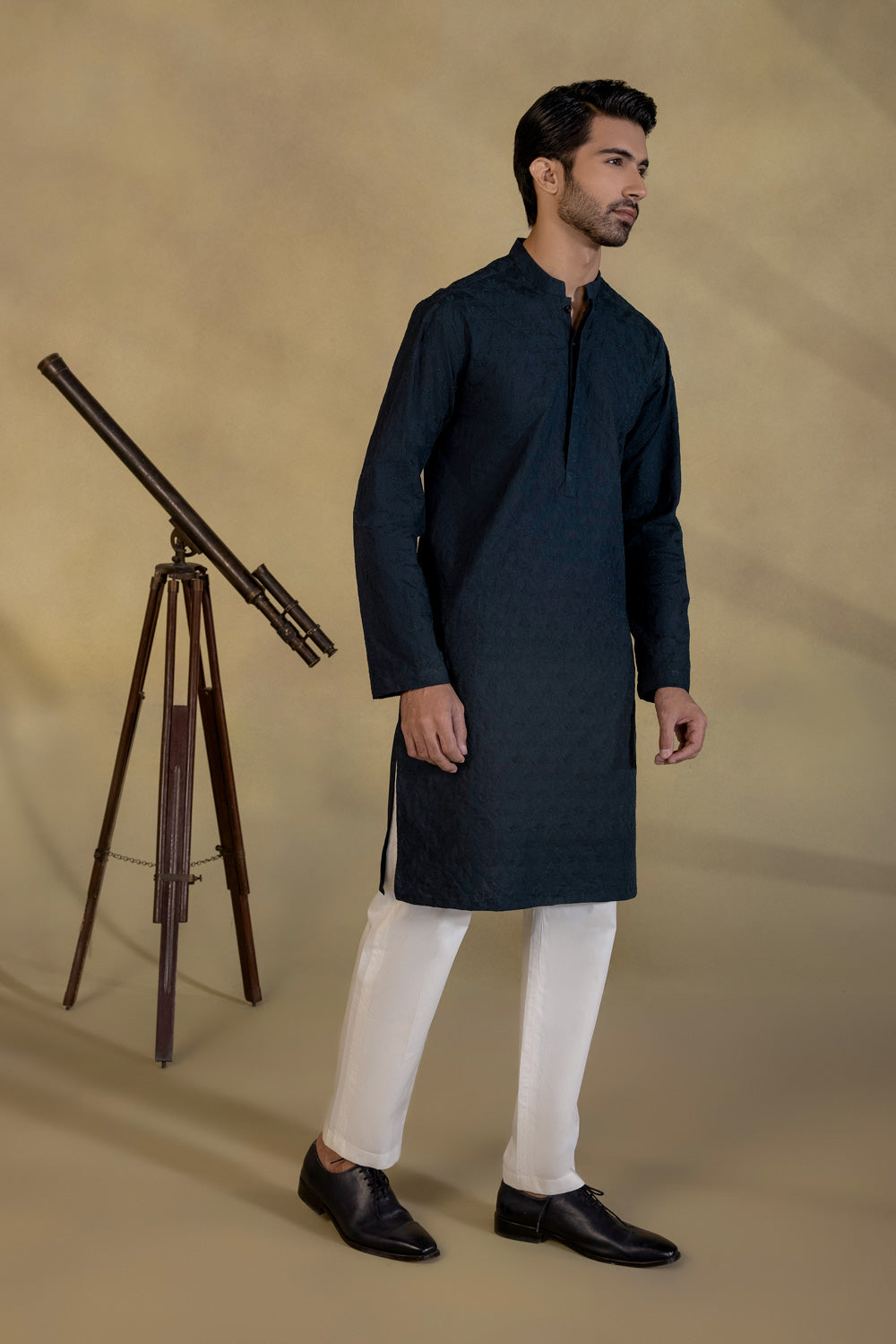 Schiffli Embroidered Kurta