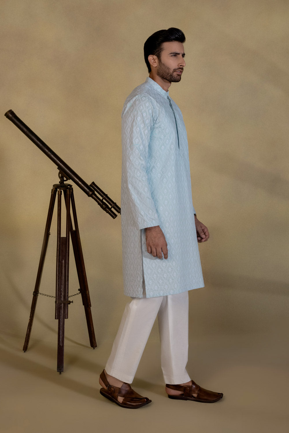 Schiffli Embroidered Kurta