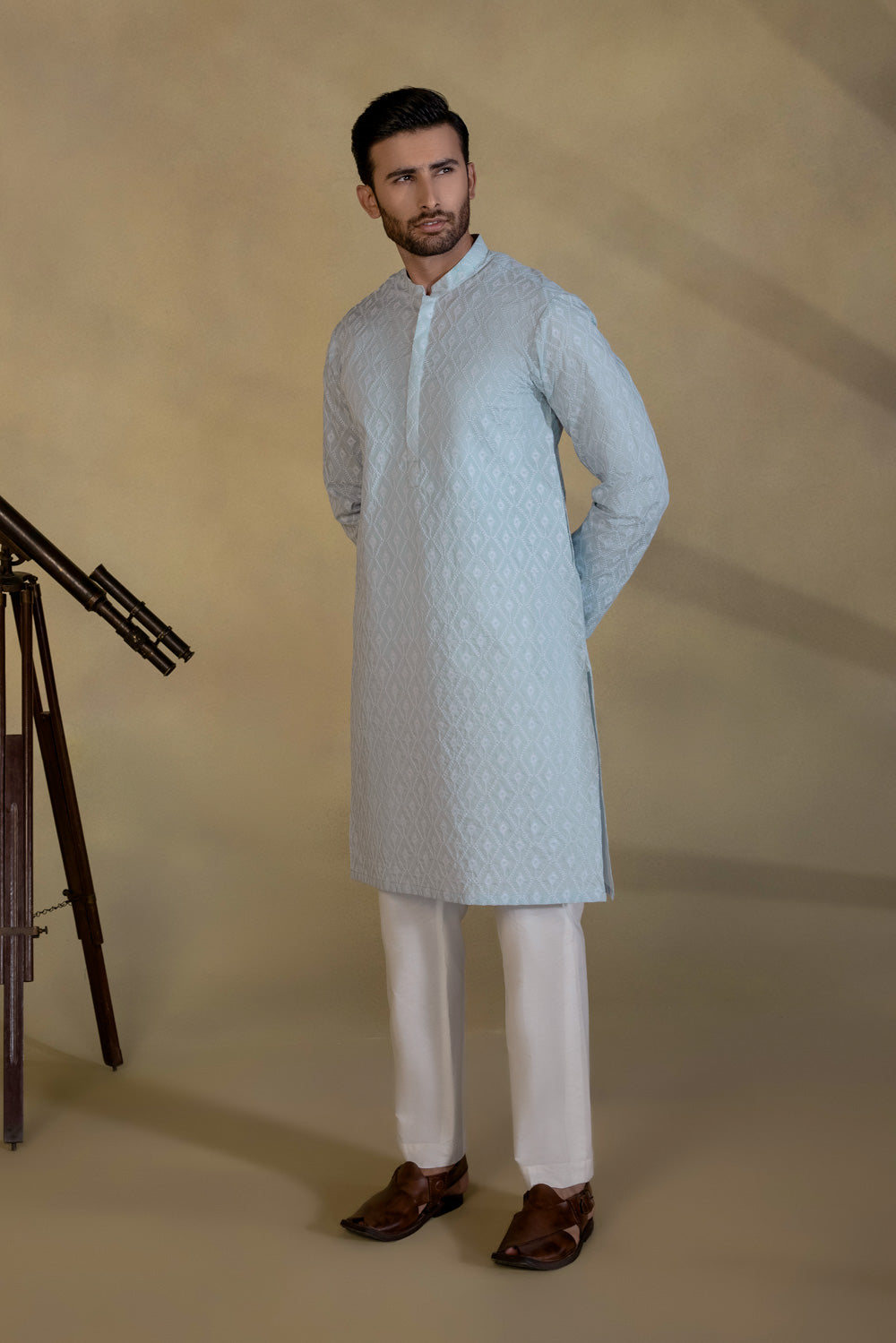 Schiffli Embroidered Kurta