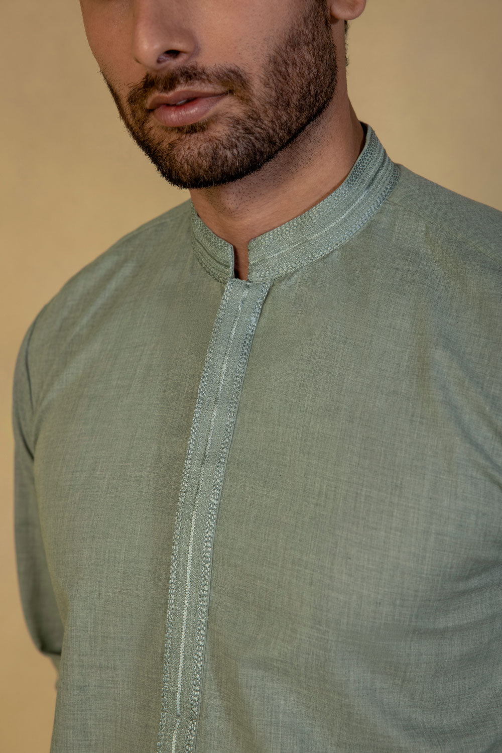 Embroidered Cotton Mélange Kurta