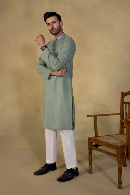 Embroidered Cotton Mélange Kurta