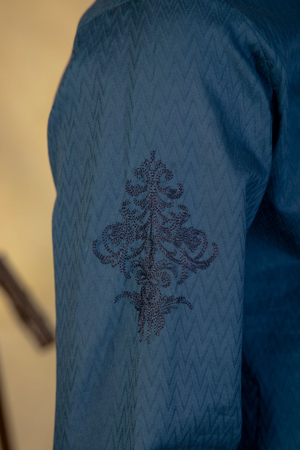Embroidered Jacquard Kurta