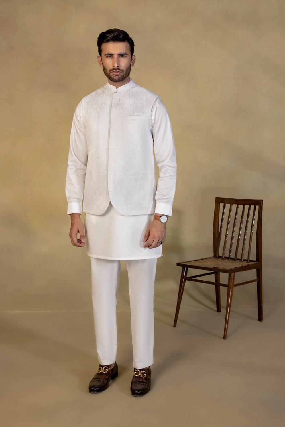 Embroidered Cotton Waistcoat