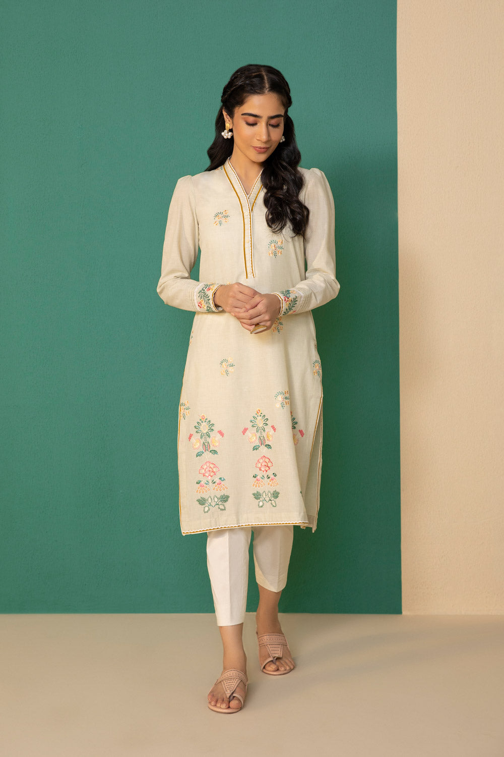 Embroidered Mélange Shirt