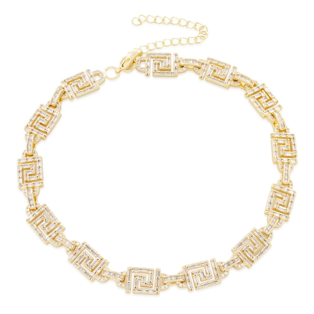 10mm Iced Greek Key Choker Chain
