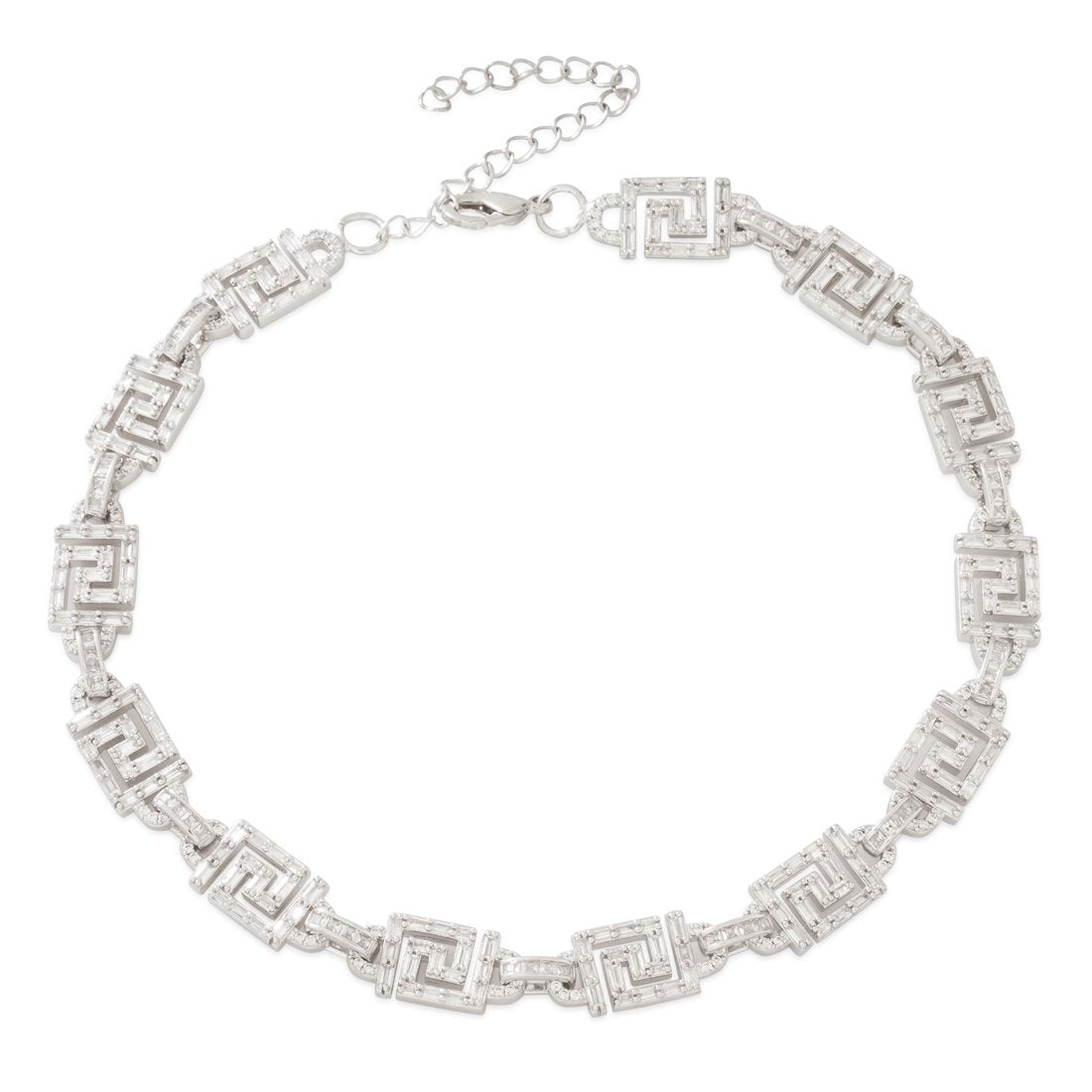 10mm Iced Greek Key Choker Chain
