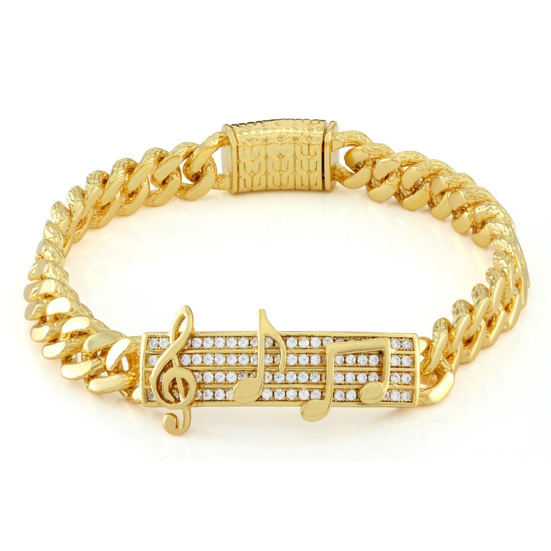 10 mm Musiknoten-ID Miami Cuban Link-Armband