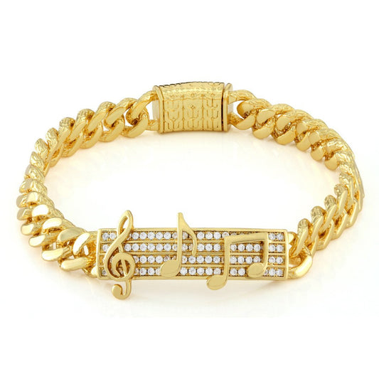 10 mm Musiknoten-ID Miami Cuban Link-Armband