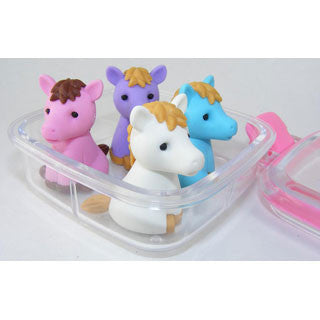 4 Horse Erasers in a Box