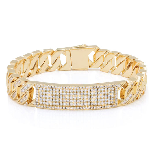 12mm Iced Miami Cuban Link ID Bracelet