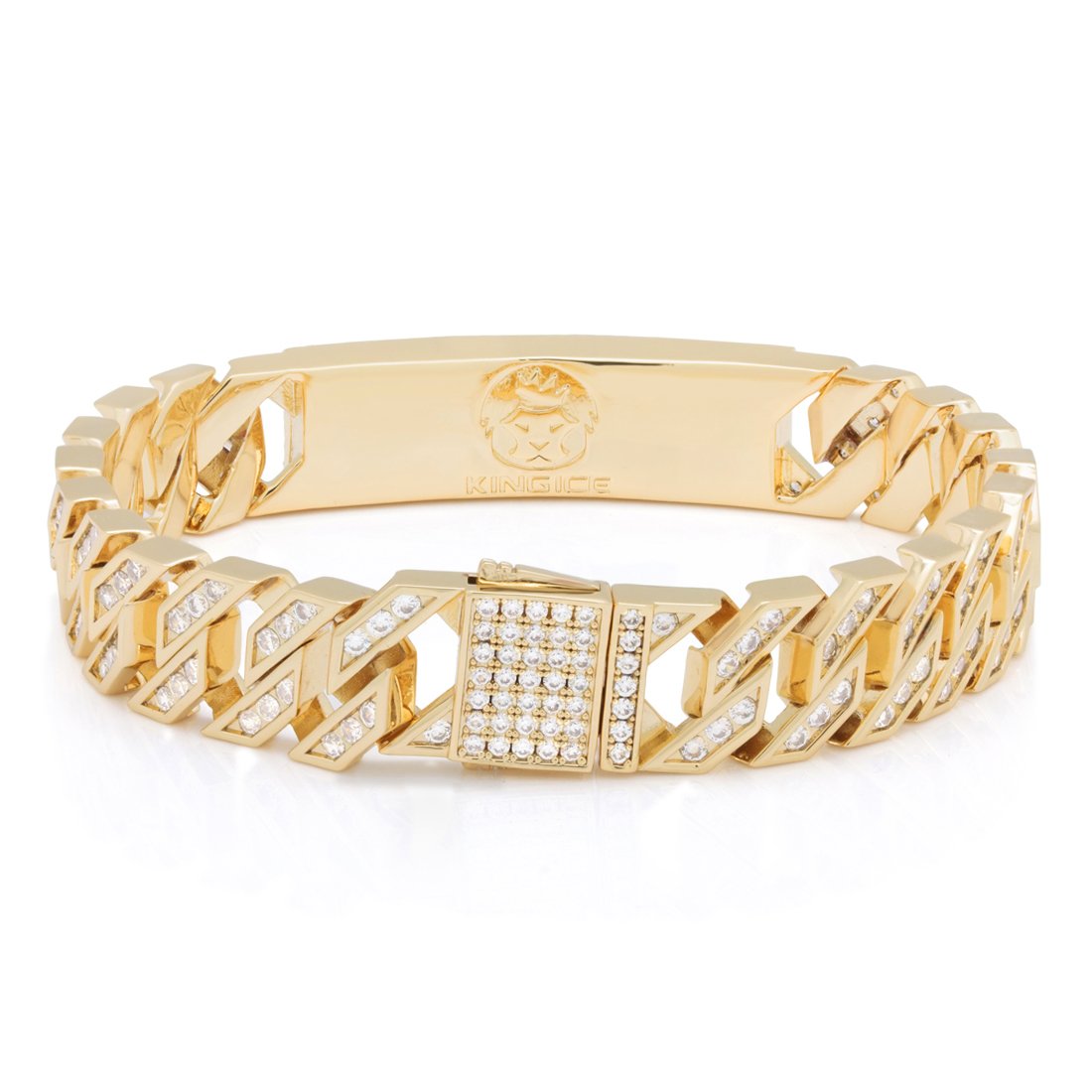12mm Iced Miami Cuban Link ID Bracelet