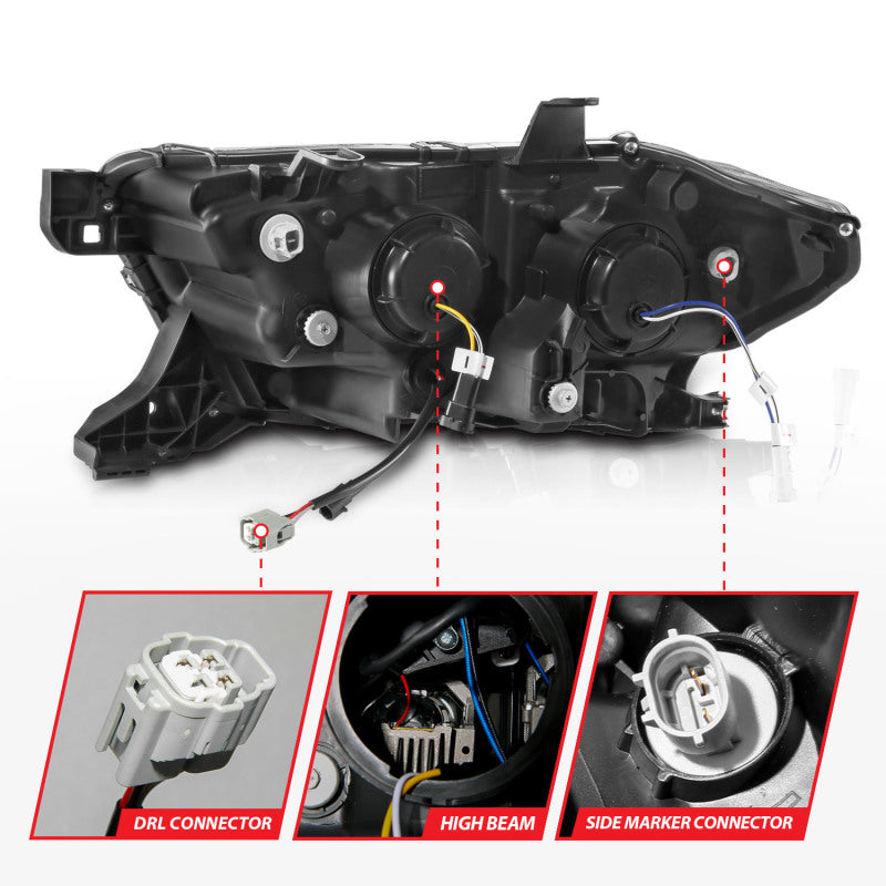ANZO 16+ Toyota Tacoma LED Projector Headlights w/ Light Bar Sequential Black Housing w/Initiation (anz111563)