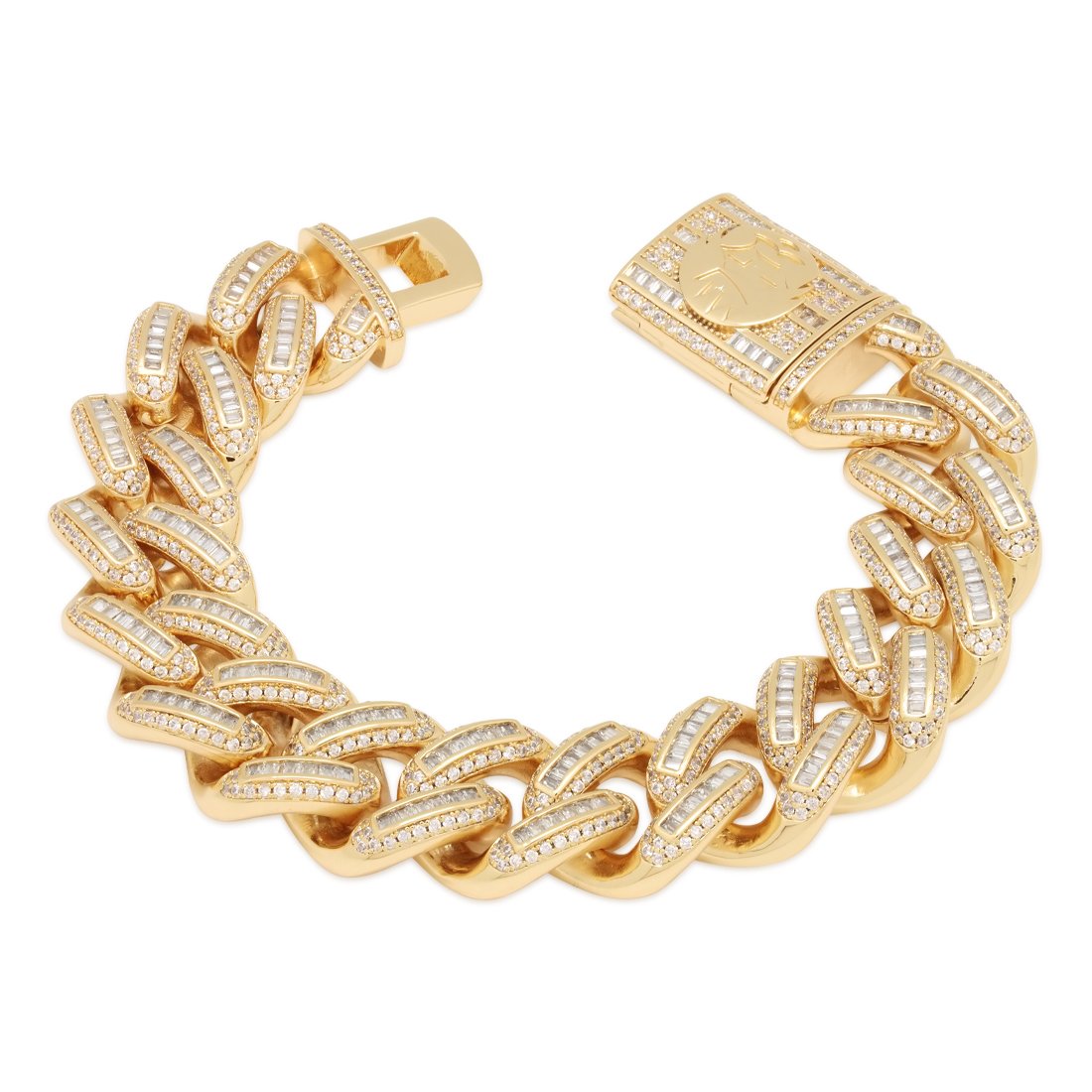 18 mm Iced Baguette Miami Cuban Link Armband