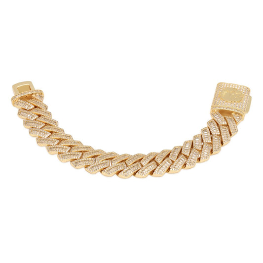 18mm Iced Diamond Cut Baguette Miami Cuban Link Bracelet