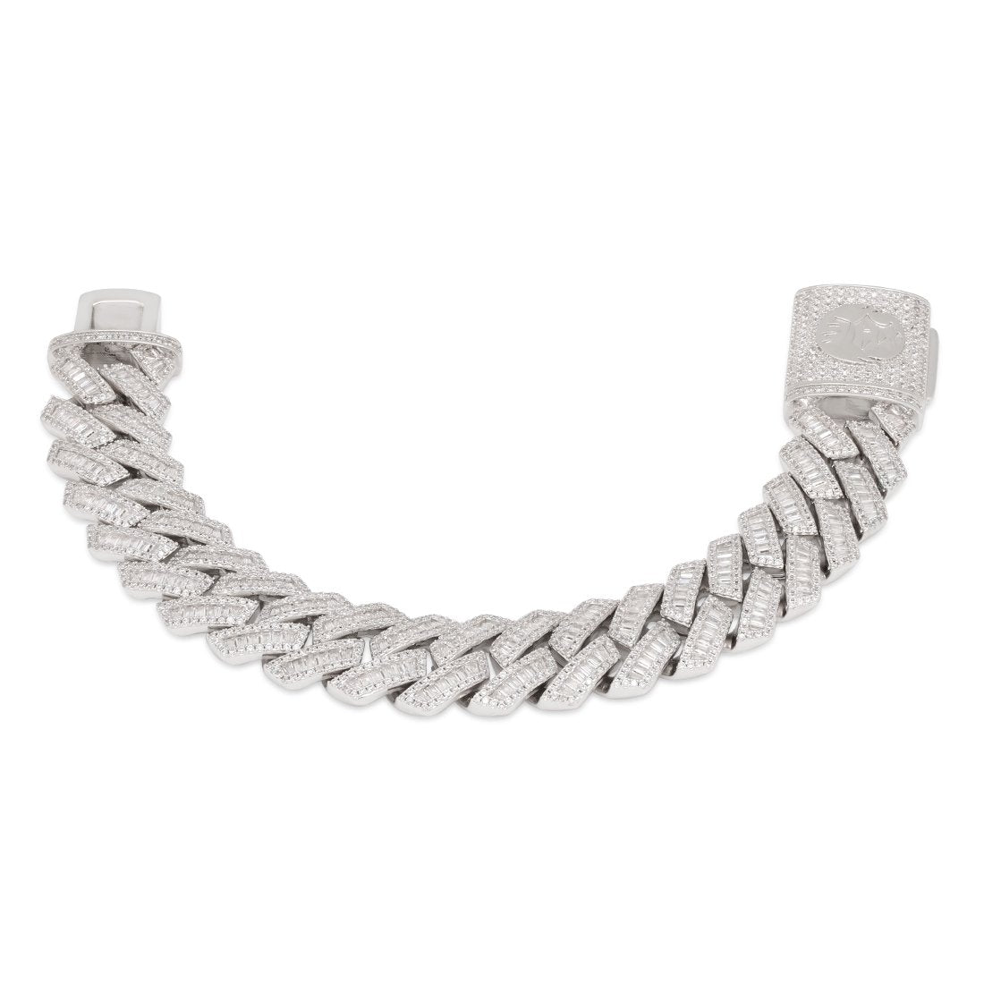 18mm Iced Diamond Cut Baguette Miami Cuban Link Bracelet