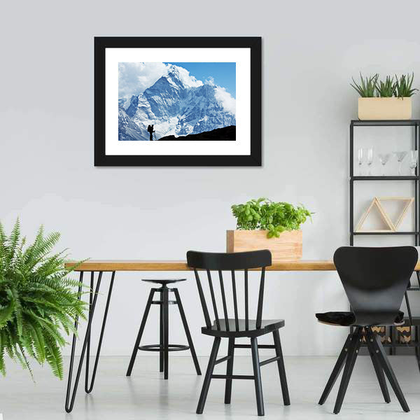 Hiker In Everest Region Canvas Wall Art-3 Horizontal-Gallery Wrap-25" x 16"-Tiaracle