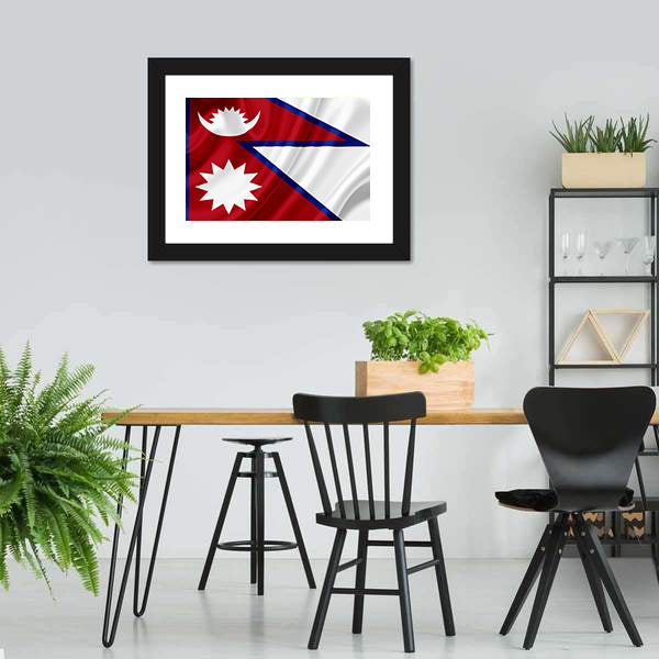 Nepal Wellenflagge Leinwand Wandkunst