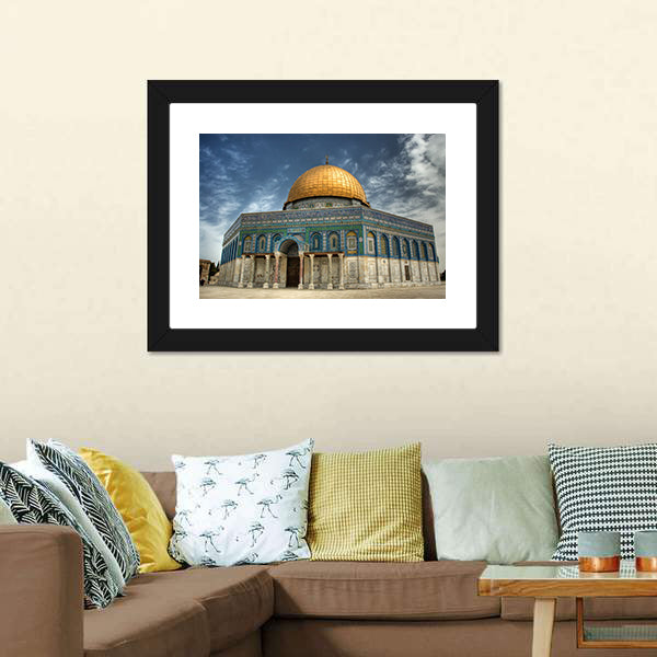 AL Aqsa Mosque In Jerusalem Canvas Wall Art-3 Horizontal-Gallery Wrap-25" x 16"-Tiaracle