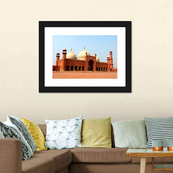 Badshahi Mosque In Daylight Pakistan Canvas Wall Art-3 Horizontal-Gallery Wrap-25" x 16"-Tiaracle