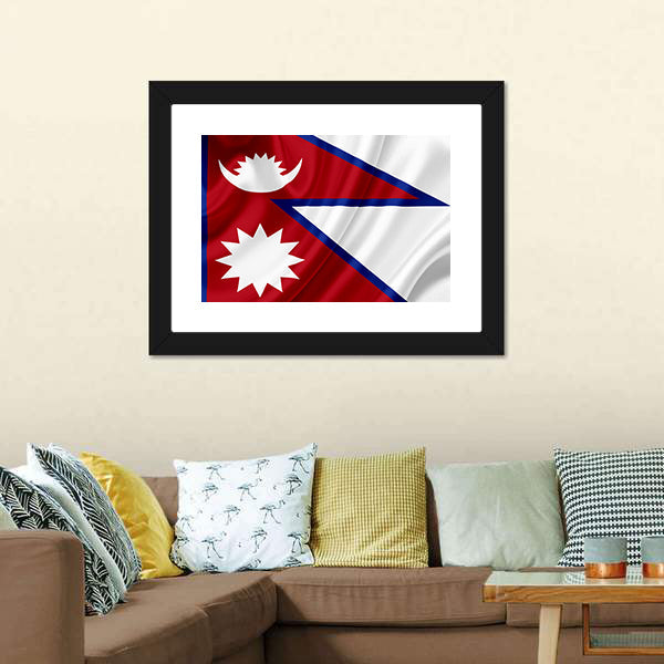 Nepal Wellenflagge Leinwand Wandkunst