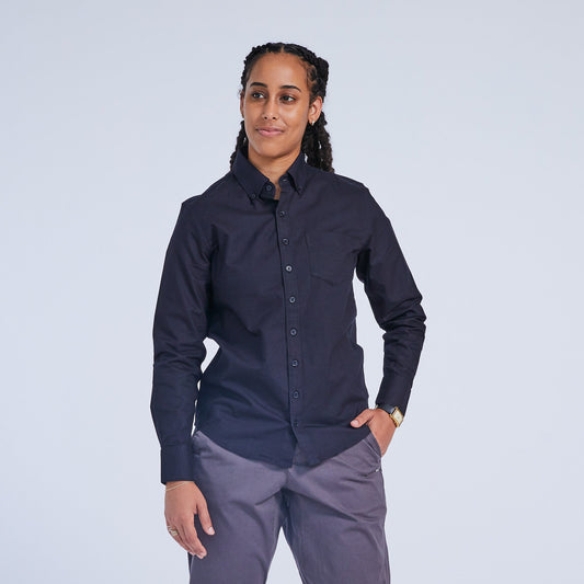 Schwarzes Oxford-Hemd