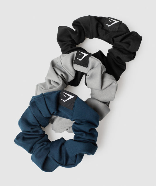 Gymshark Scrunchies 3pk - Black/Grey/Navy