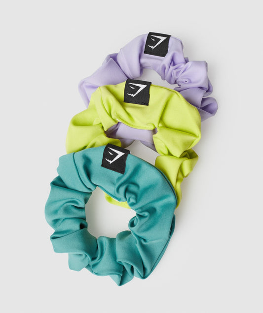 Gymshark -Scrunchies 3pk - blaugrün/gelb/hellvolett