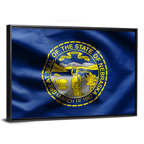 Nebraska Flag Canvas Wall Art-3 Horizontal-Gallery Wrap-25" x 16"-Tiaracle