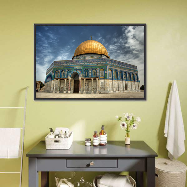 AL Aqsa Mosque In Jerusalem Canvas Wall Art-3 Horizontal-Gallery Wrap-25" x 16"-Tiaracle