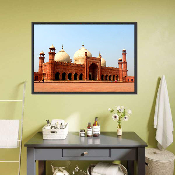 Badshahi Mosque In Daylight Pakistan Canvas Wall Art-3 Horizontal-Gallery Wrap-25" x 16"-Tiaracle