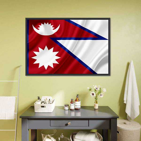 Nepal Wellenflagge Leinwand Wandkunst