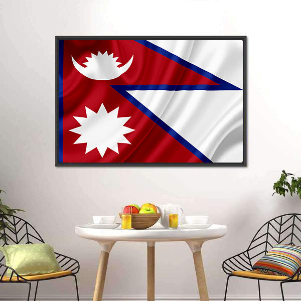 Nepal Wellenflagge Leinwand Wandkunst
