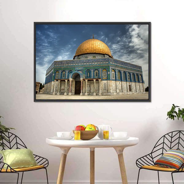 AL Aqsa Mosque In Jerusalem Canvas Wall Art-3 Horizontal-Gallery Wrap-25" x 16"-Tiaracle