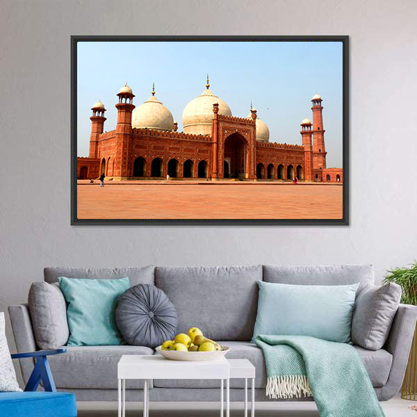 Badshahi Mosque In Daylight Pakistan Canvas Wall Art-3 Horizontal-Gallery Wrap-25" x 16"-Tiaracle