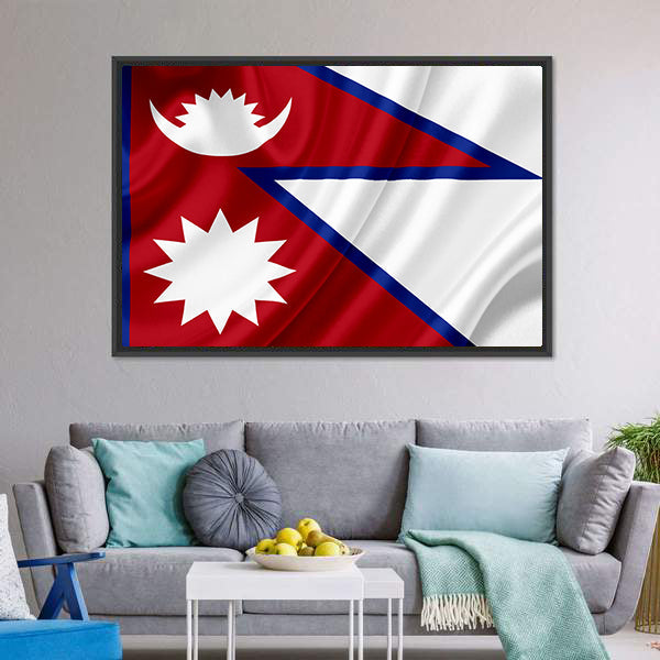 Nepal Wellenflagge Leinwand Wandkunst