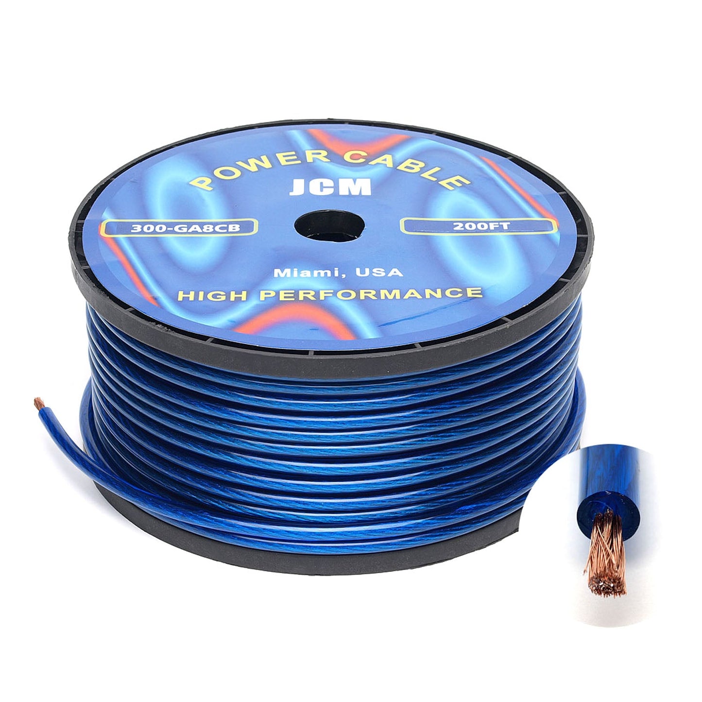 300-GA8/CB200FT 200FT 8GA Clear/Blue Wire