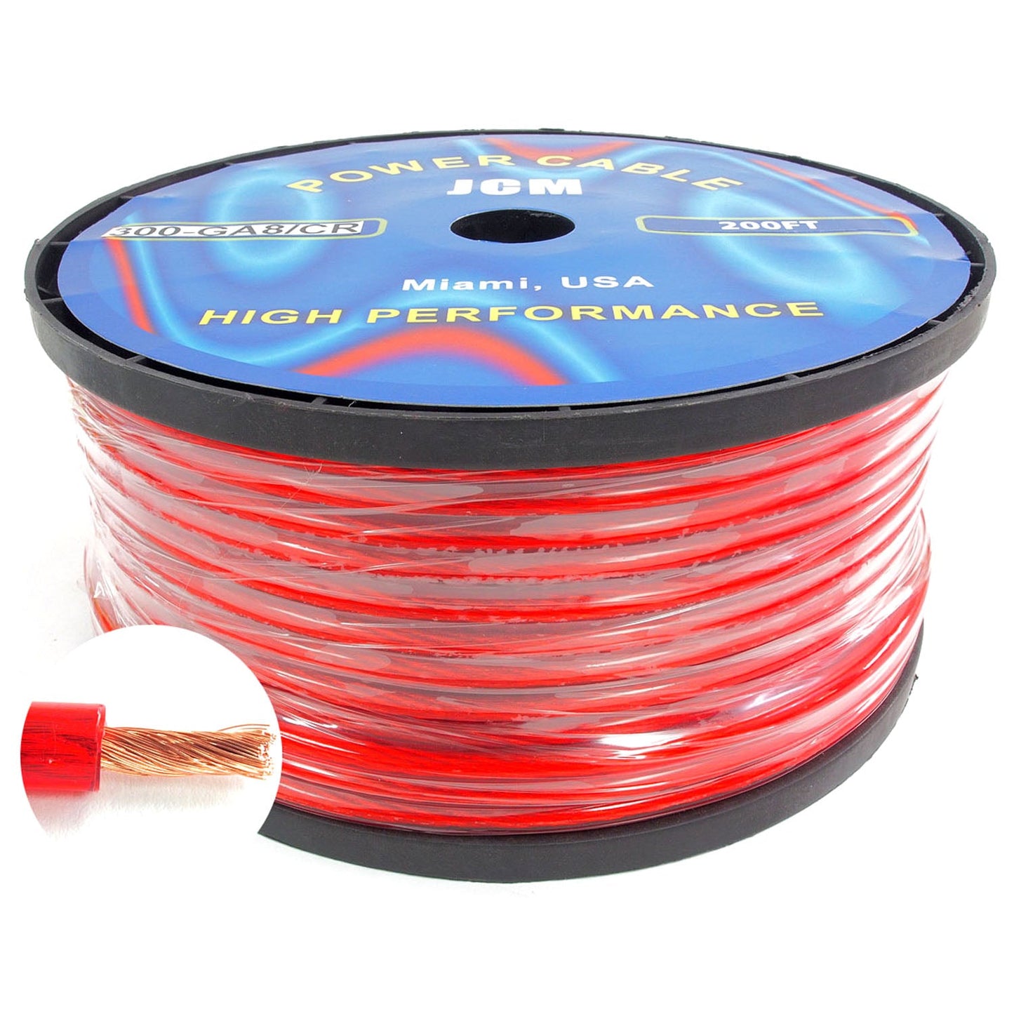 300-GA8/CR200FT 200FT 8GA Clear/Red Wire