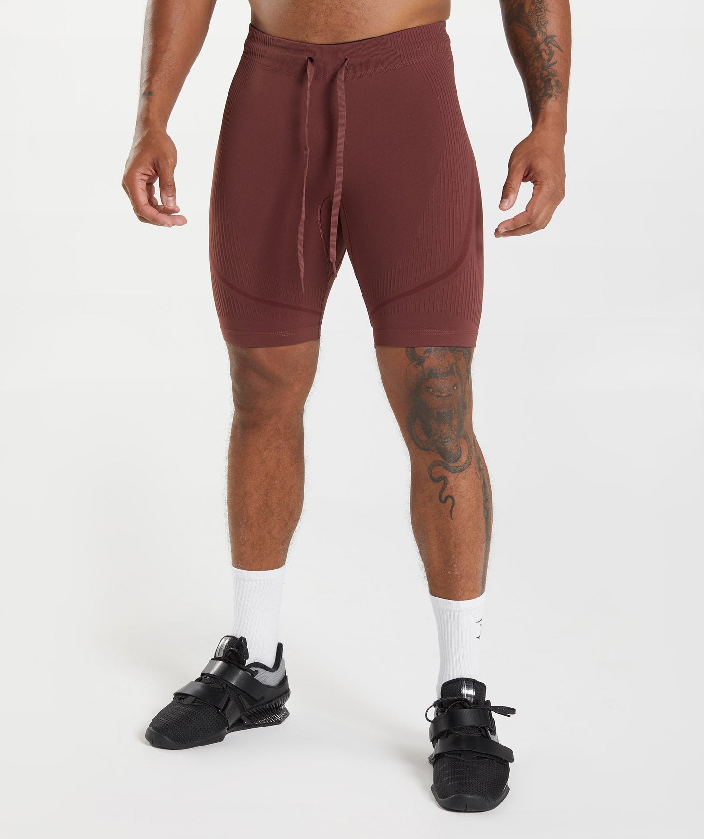 Gymshark 315 Seamless 1/2 Shorts - Cherry Brown/Athletic Maroon