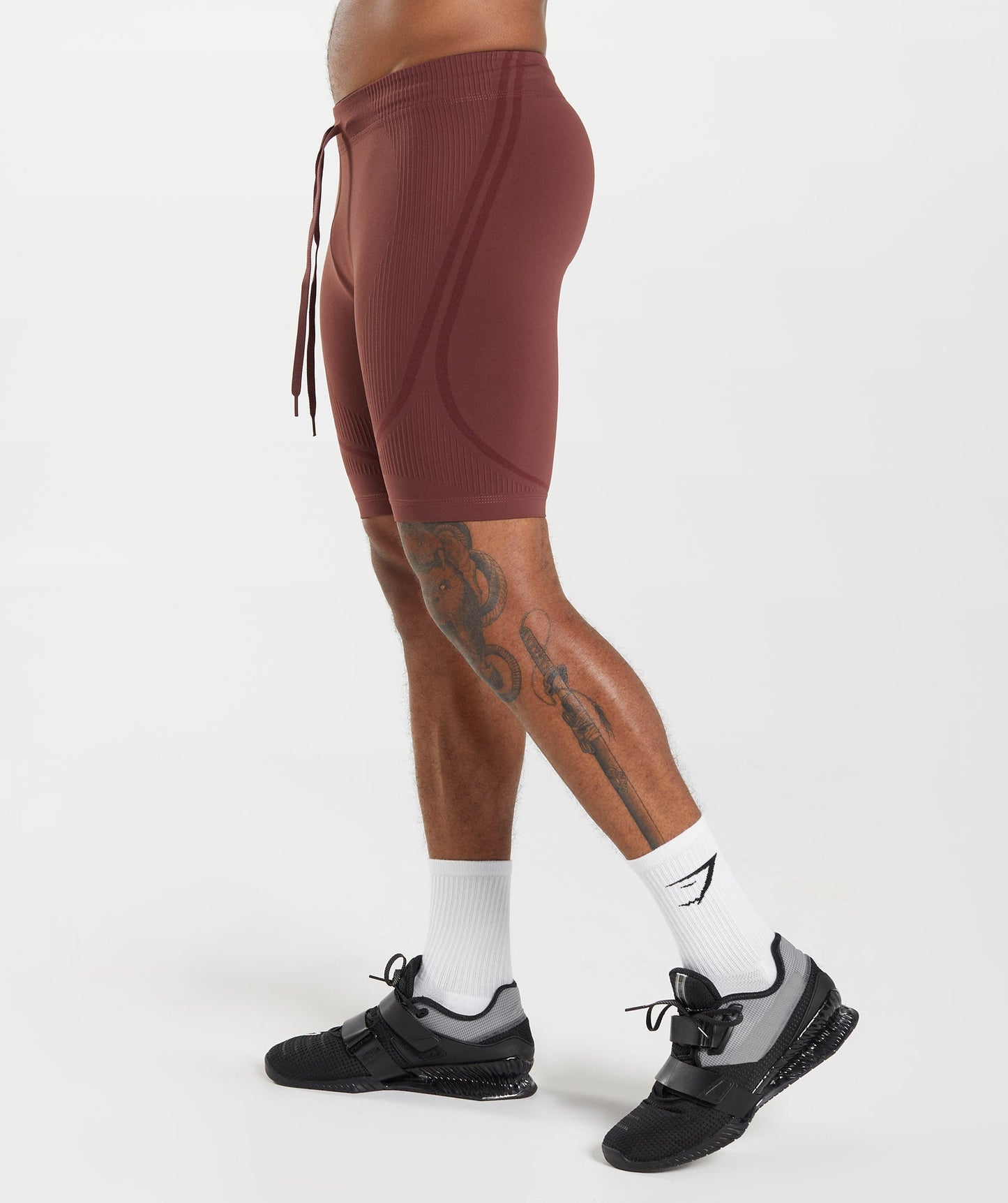 Gymshark 315 Seamless 1/2 Shorts - Cherry Brown/Athletic Maroon
